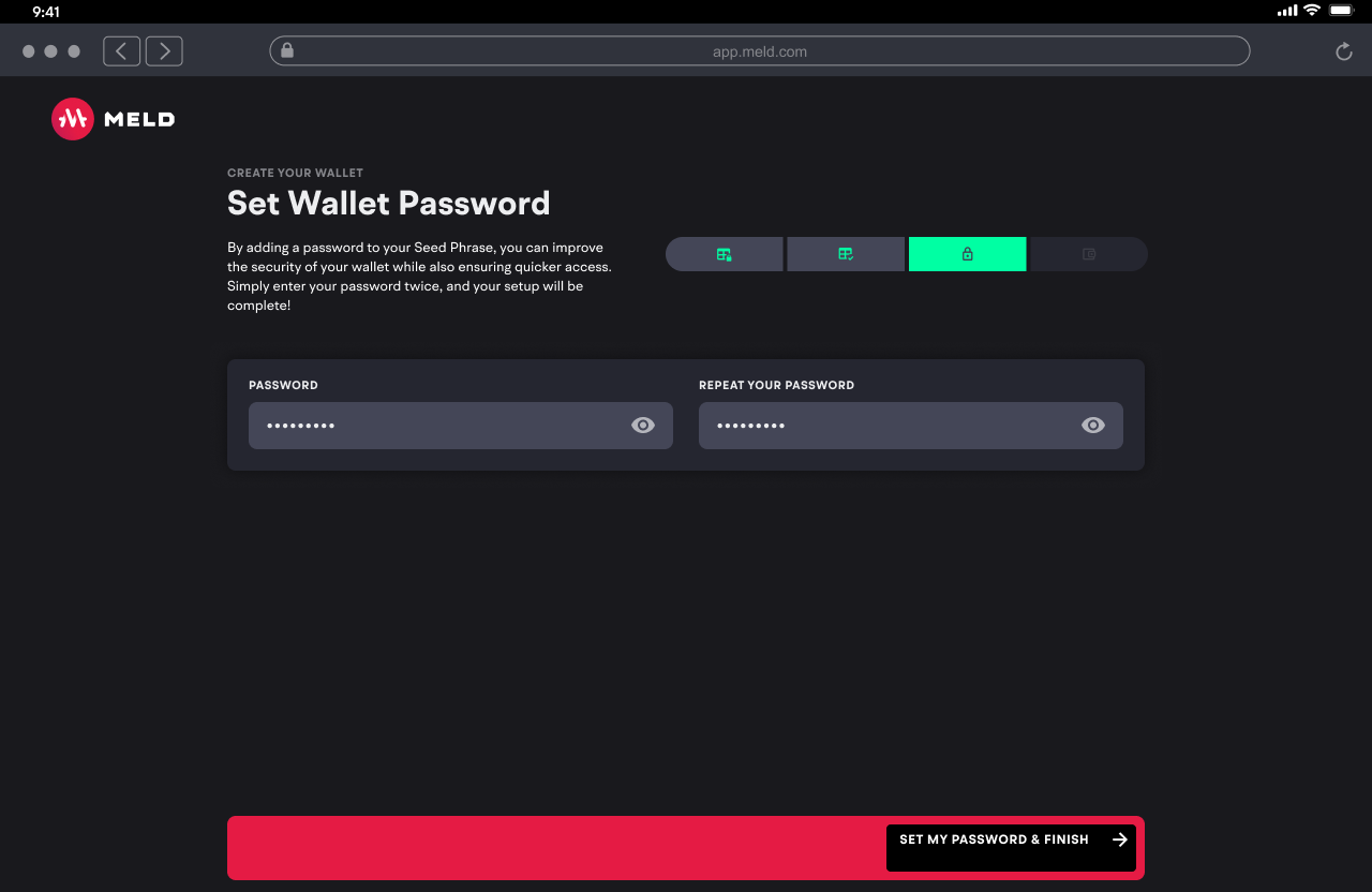 A separate password on top.