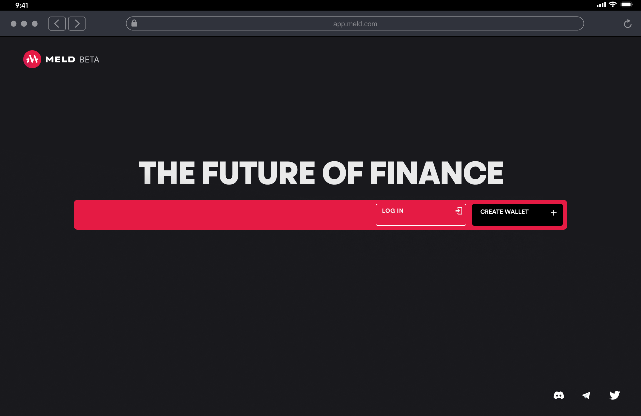 Entry point. Create a wallet.