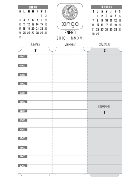 xingo planner page